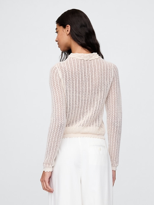 Image number 3 showing, Gap × DÔEN Linen-Blend Pointelle Cardigan
