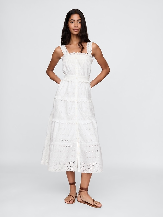 Image number 1 showing, Gap × DÔEN Eyelet Midi Dress
