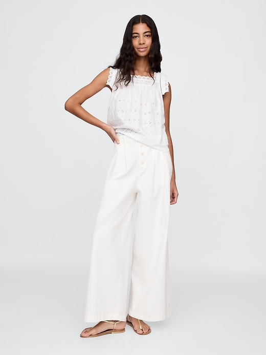 Image number 1 showing, Gap × DÔEN High Rise Pleated Trousers