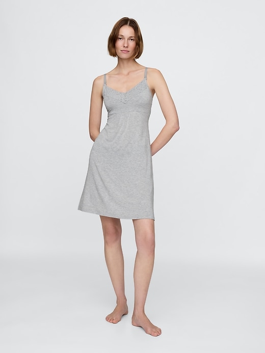 Image number 1 showing, Maternity Modal Nursing PJ Dress