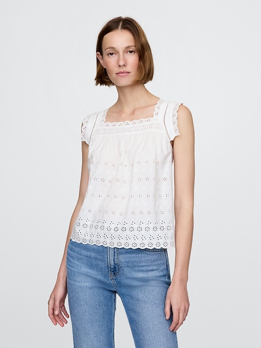 Image number 1 showing, Gap × DÔEN Eyelet Top