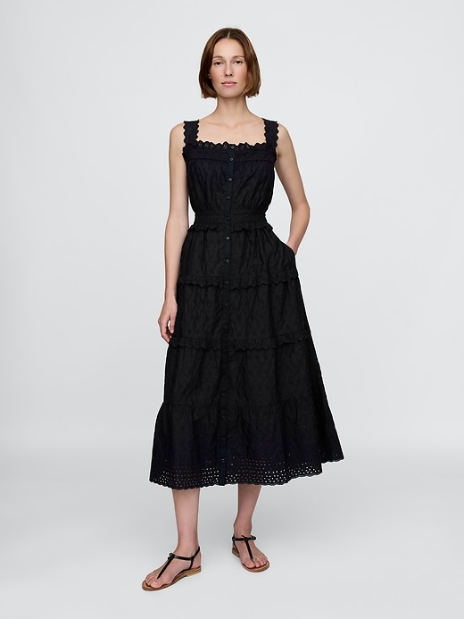 Image number 1 showing, Gap × DÔEN Eyelet Midi Dress