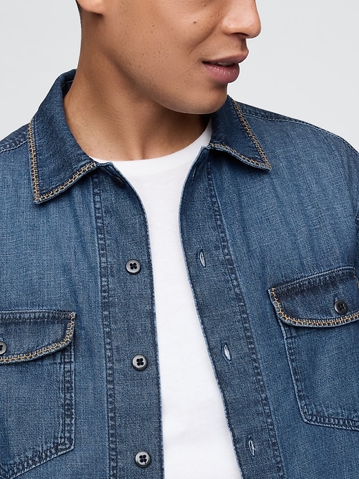 Image number 4 showing, Embroidered Denim Shirt