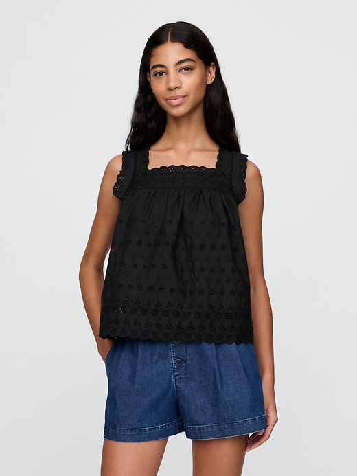 Image number 1 showing, Gap × DÔEN Eyelet Top