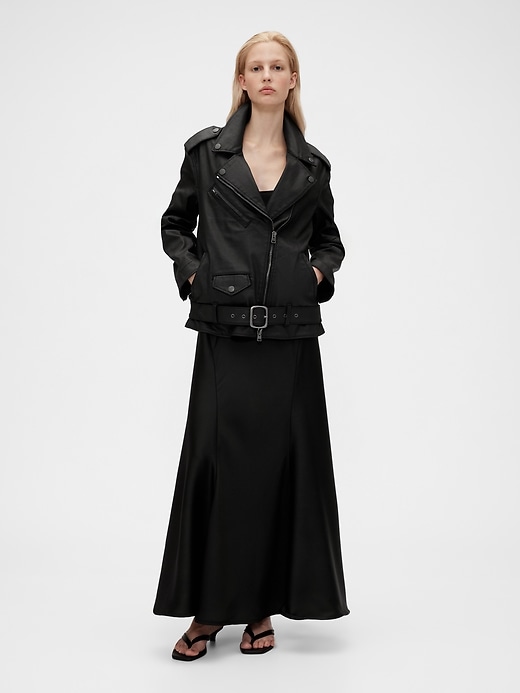 Image number 1 showing, GapStudio Coated Denim Moto Jacket