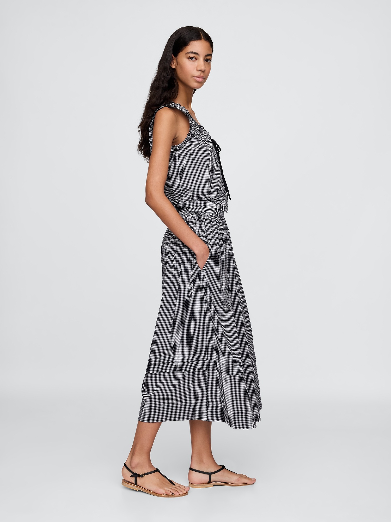 Женские юбки Gap × DÔEN Gingham Midi Skirt — фото 2