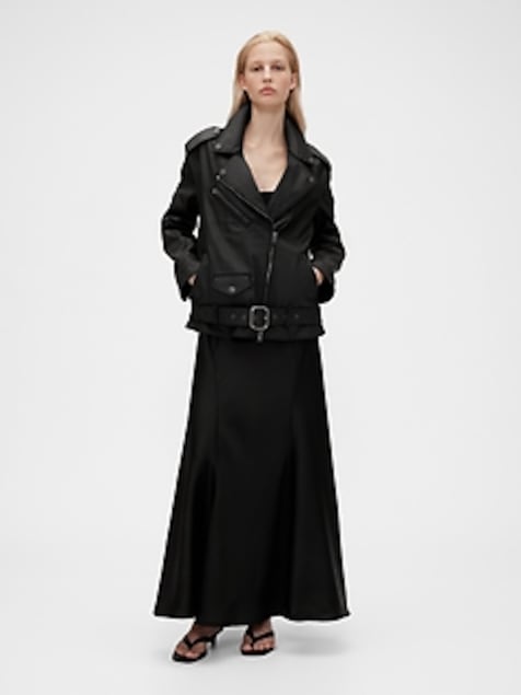 GapStudio Coated Denim Moto Jacket
