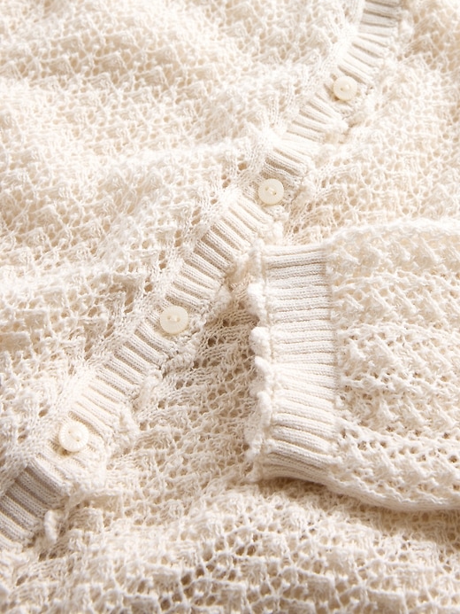 Image number 5 showing, Gap × DÔEN Linen-Blend Pointelle Cardigan