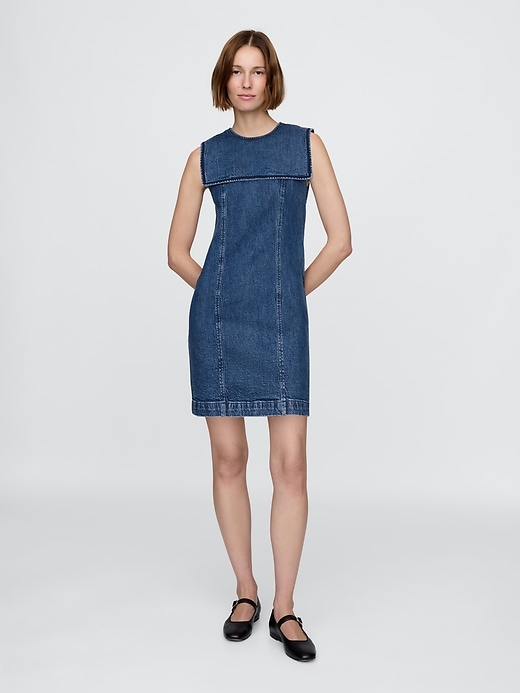 Image number 1 showing, Gap × DÔEN Denim Sailor Mini Dress