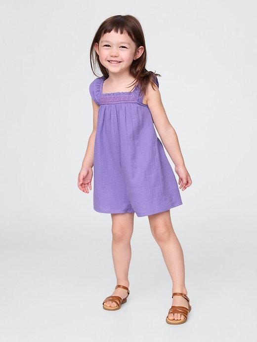 Image number 1 showing, Baby & Toddler Crinkle Gauze Flutter-Sleeve Romper