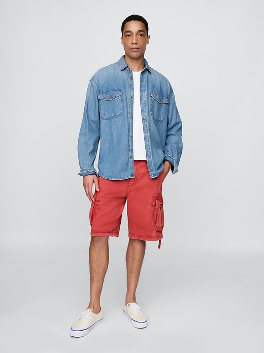 Image number 1 showing, Twill Cargo Baggy Shorts
