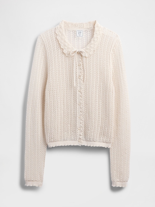 Image number 6 showing, Gap × DÔEN Linen-Blend Pointelle Cardigan