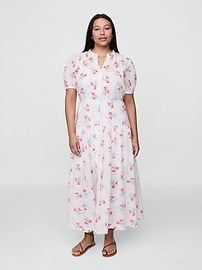 Gap × DÔEN Pintuck Floral Midi Dress