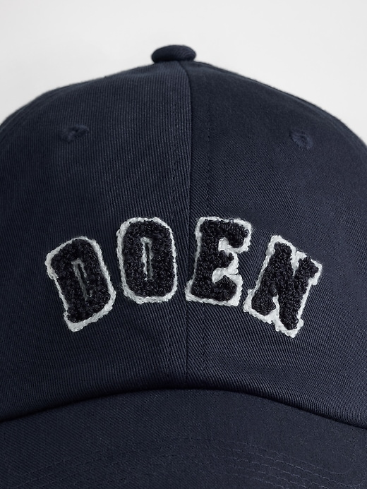 3 of 8 showing, with the color Navy blue of product Gap × DÔEN Organic Cotton Logo Baseball Hat
