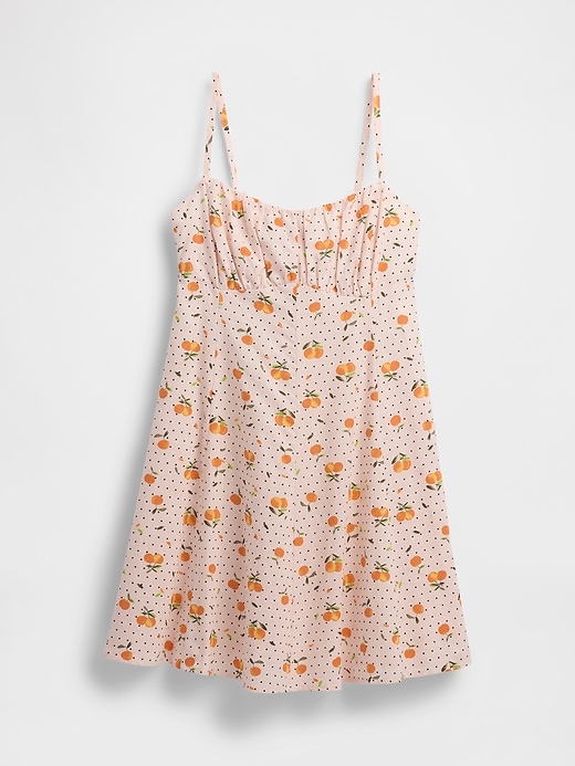 Image number 5 showing, Linen-Blend Shirred Bodice Mini Dress