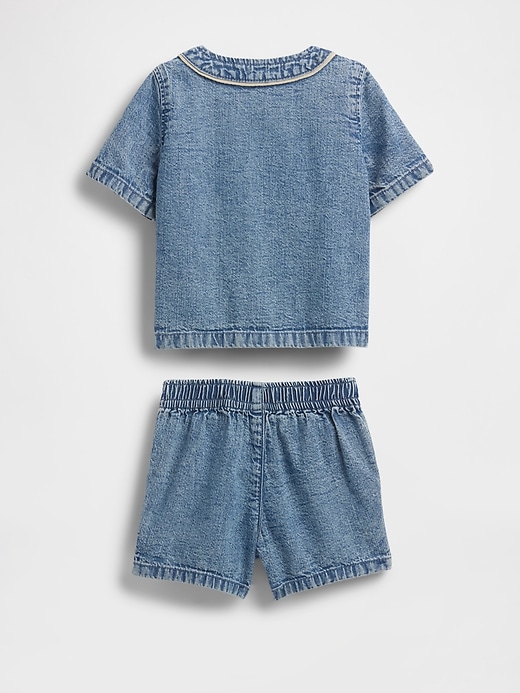 Image number 2 showing, Baby Denim Jersey Outfit Set