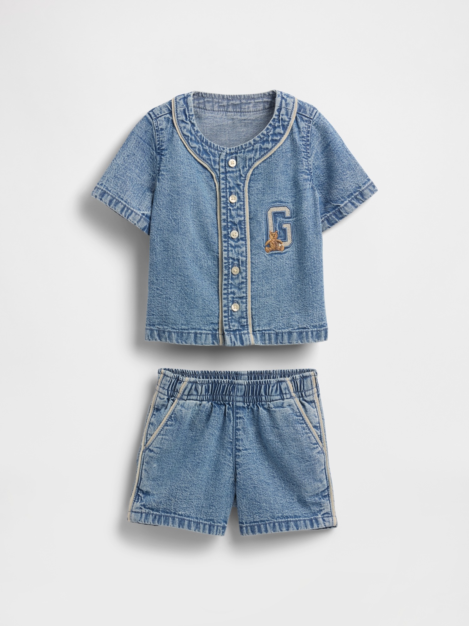Baby Denim Jersey Outfit Set
