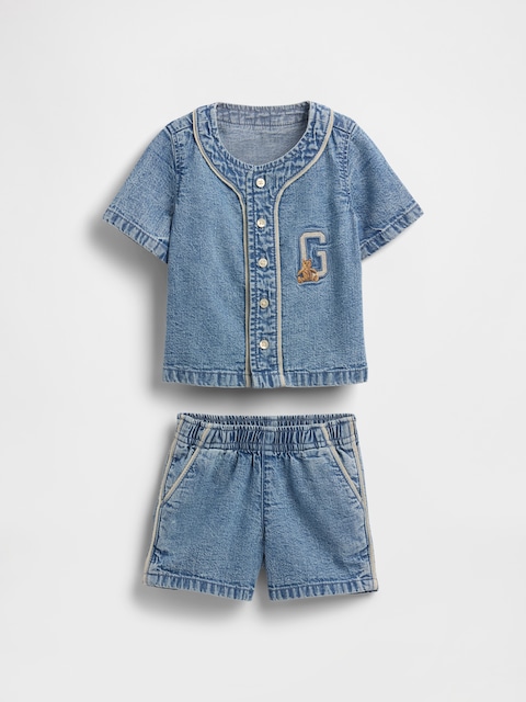 Baby Denim Jersey Outfit Set