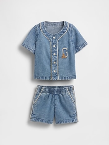 Baby Denim Jersey Outfit Set