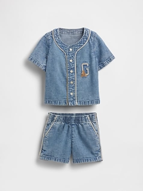Baby Denim Jersey Outfit Set