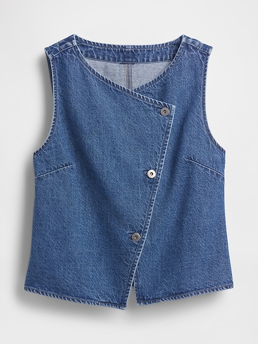 Image number 5 showing, Denim Asymmetrical Vest