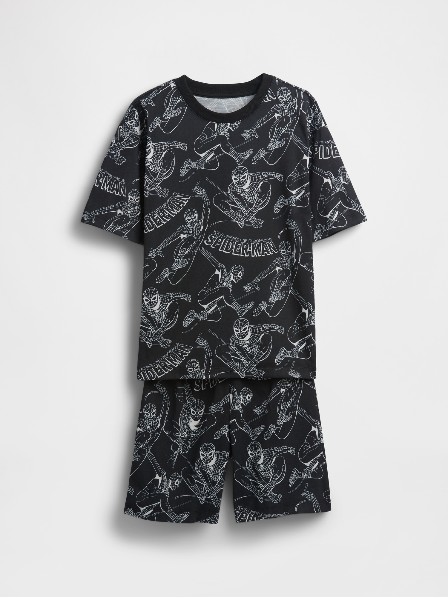 Kids Marvel Recycled Spider-Man PJ Short Set