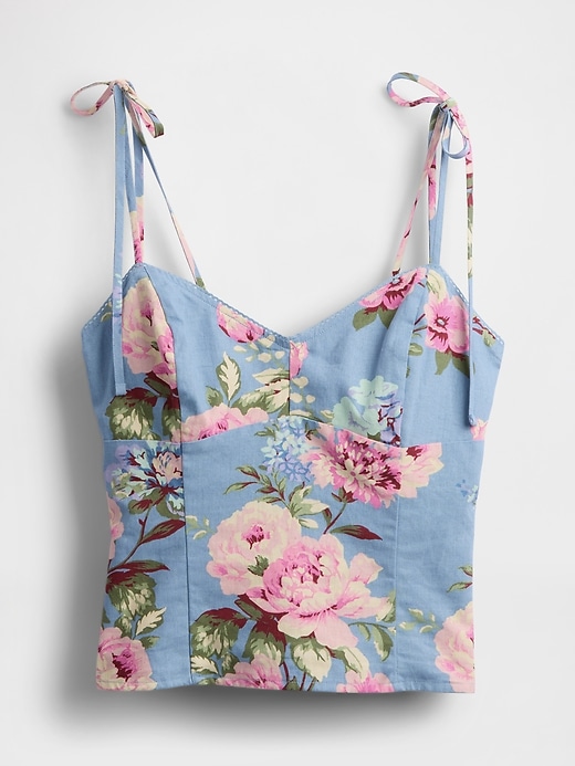 Image number 5 showing, Linen-Blend Tie-Strap Cami