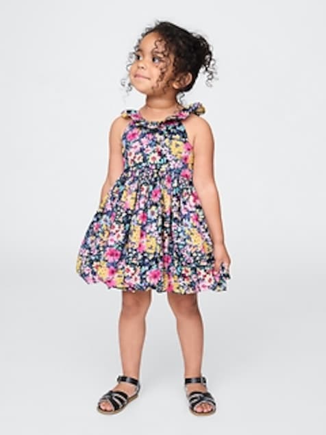Baby & Toddler Ruffle-Neck Bubble Dress