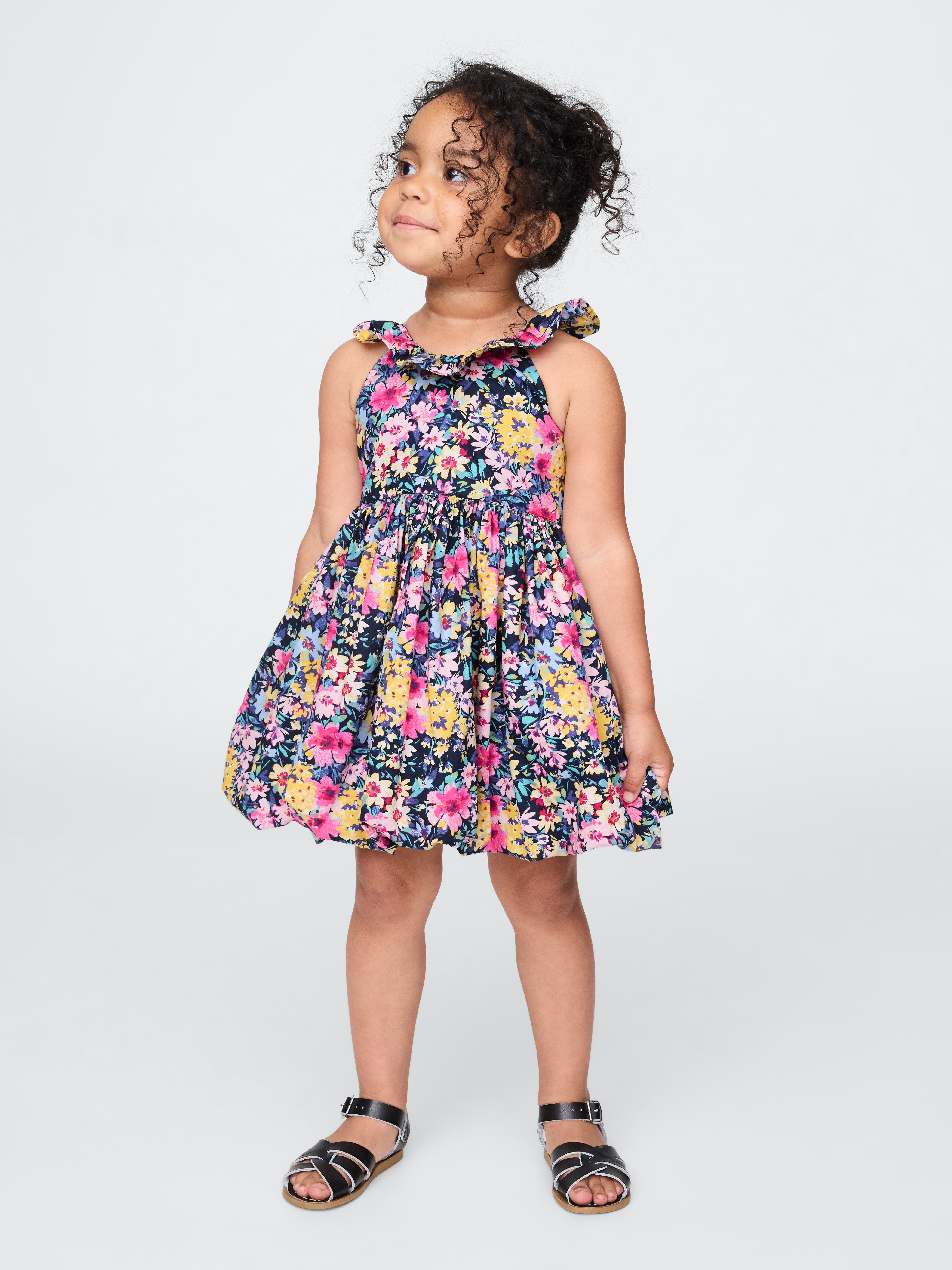 Baby & Toddler Ruffle-Neck Bubble Dress