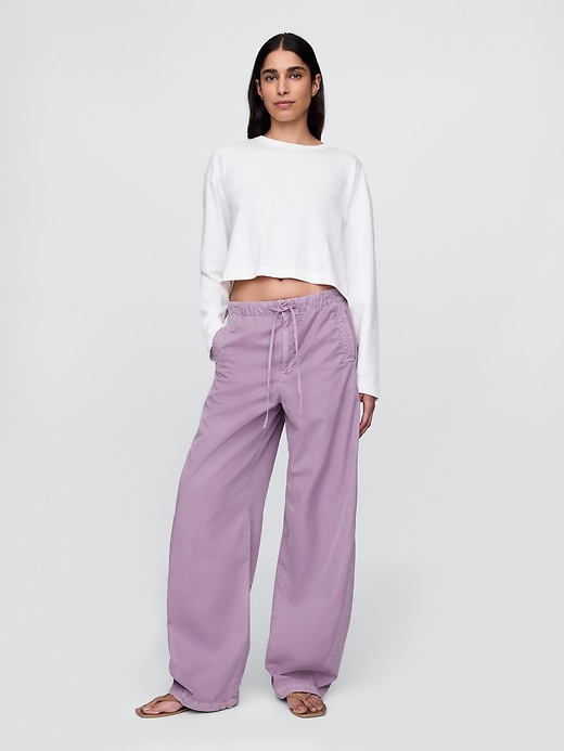 Low Rise Barrel Parachute Pants