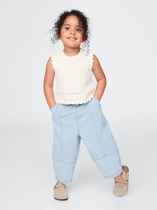 Image number 1 showing, Baby & Toddler Pull-On Barrel Jeans