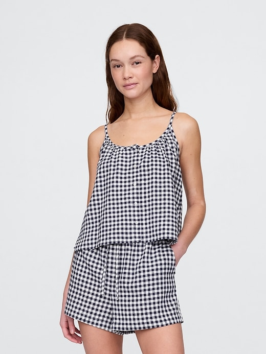 Image number 1 showing, Linen-Blend Swing Cami