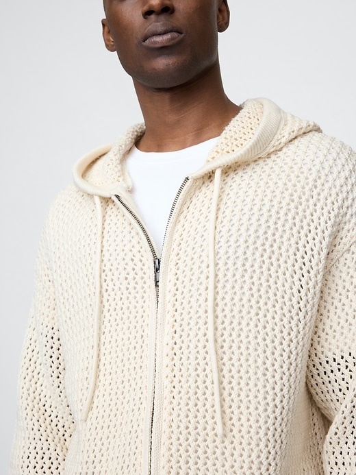 Image number 4 showing, Crochet Zip Hoodie