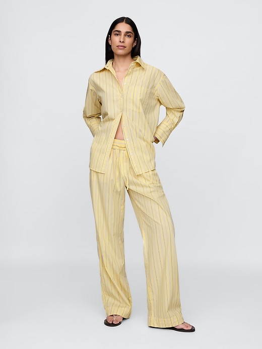 Image number 9 showing, Organic Cotton Poplin Easy Wide-Leg Pants
