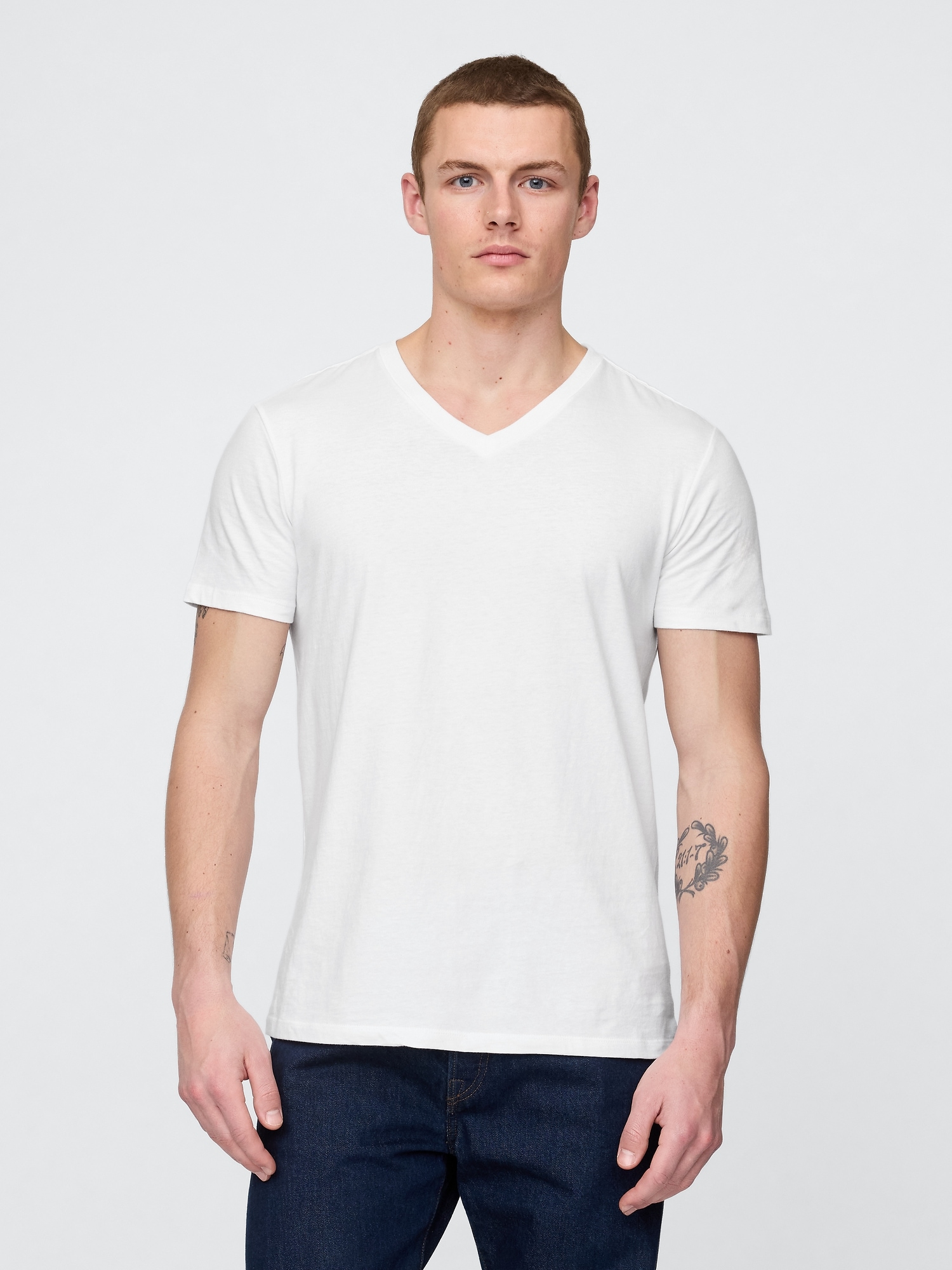 Cotton Jersey V-Neck T-Shirt