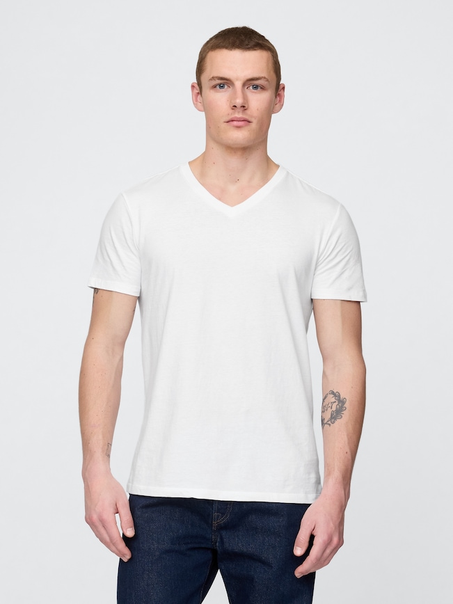 Cotton Jersey V-Neck T-Shirt