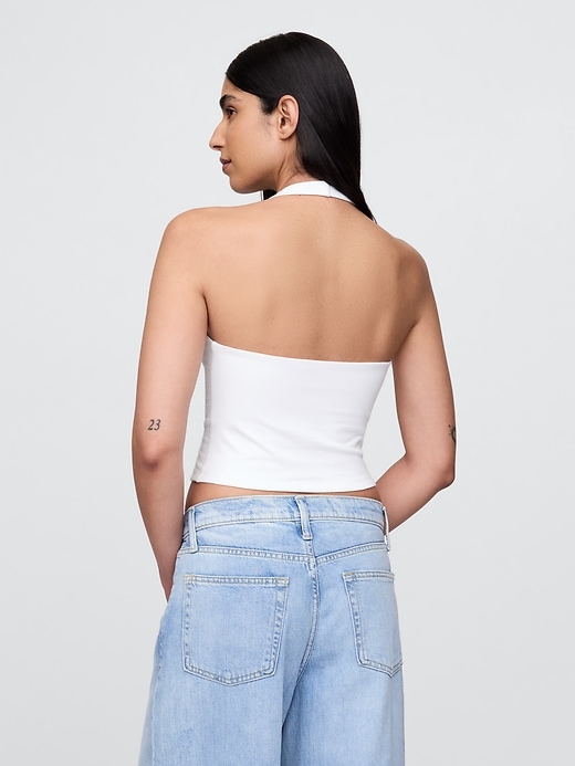 Image number 3 showing, CloseKnit Cropped Halter Top