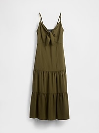 Tie-Front Tiered Maxi Dress