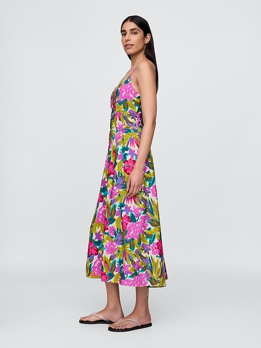 Image number 3 showing, Floral V-Neck Midi Dress