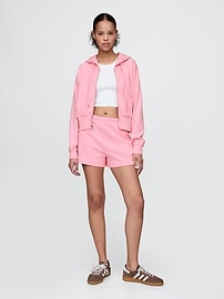 French Terry Oversized Zip Wedge Hoodie