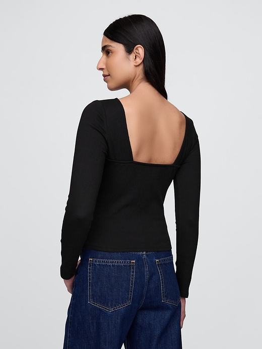 Image number 2 showing, Boatneck Open-Back Top