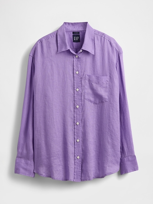 Image number 4 showing, 100% Linen Oversized Shirt