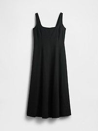 Linen-Blend Square-Neck Maxi Dress