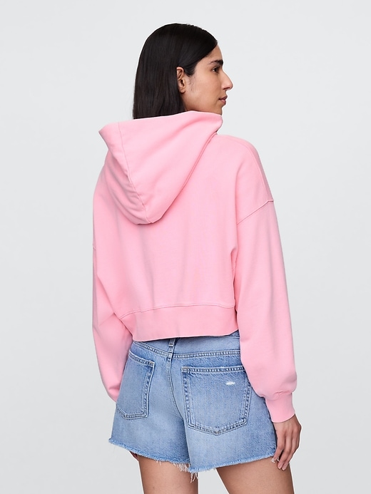 Image number 3 showing, French Terry Cropped Oversized Hoodie
