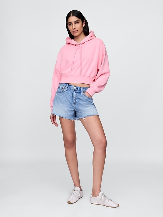 Image number 2 showing, French Terry Cropped Oversized Hoodie