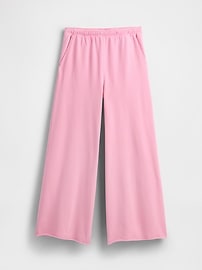 French Terry Wide-Leg Rolled-Hem Sweatpants