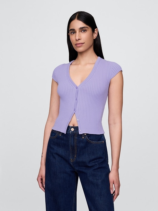 Image number 1 showing, Cropped Rib Cardigan