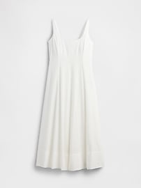Linen-Blend Square-Neck Maxi Dress