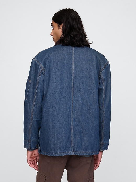 Image number 2 showing, Oversized Heavyweight Denim Lined Chore Jacket