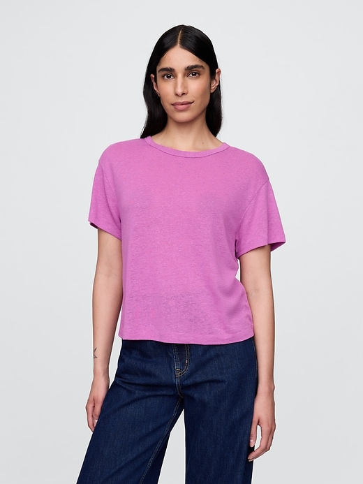 Image number 1 showing, Linen-Blend T-Shirt